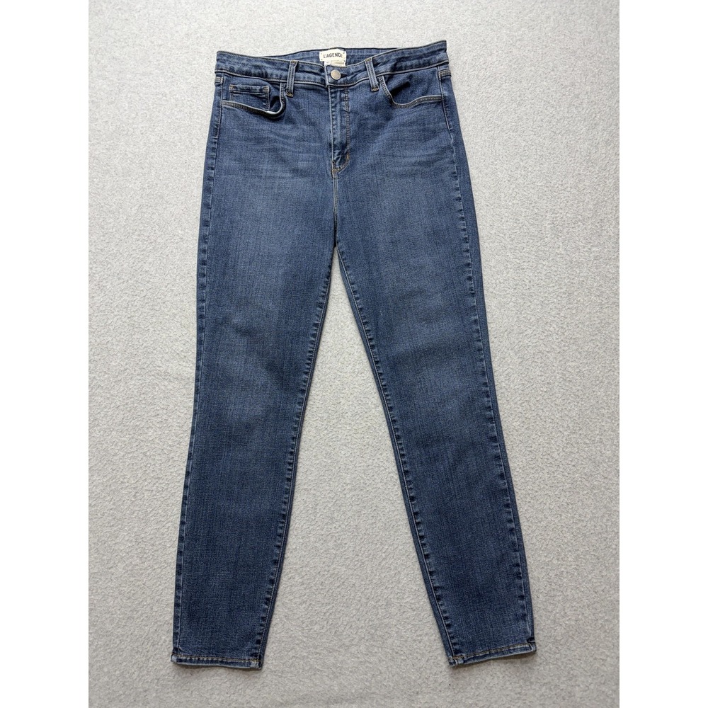 L'AGENCE Jeans Womens 32 Blue Denim Margot High Rise Skinny New Vintage Made USA